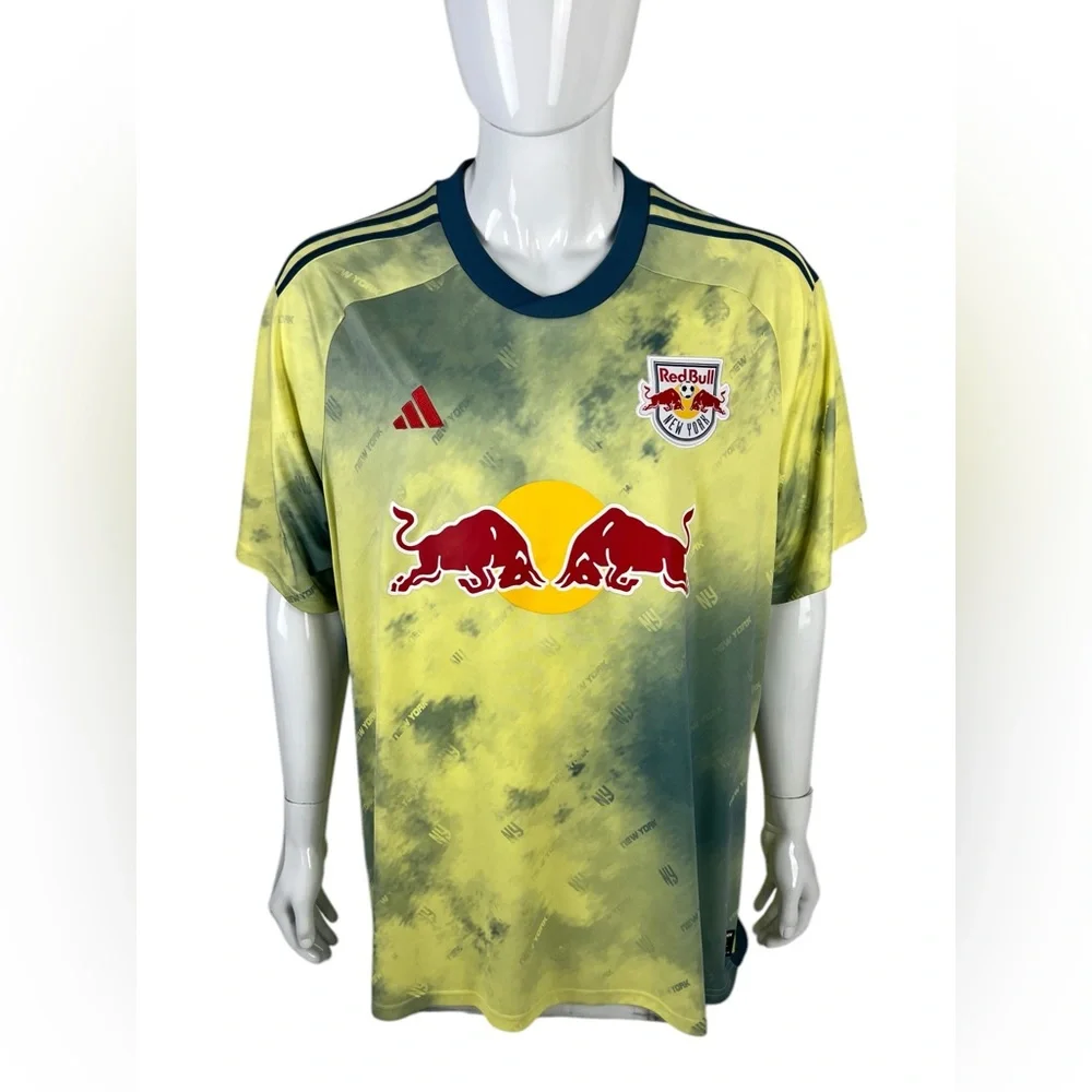 Adidas Red Bull New York Mens 3XL Jersey Yellow Slim Fit Soccer Daniel Patrick - Picture 2 of 14